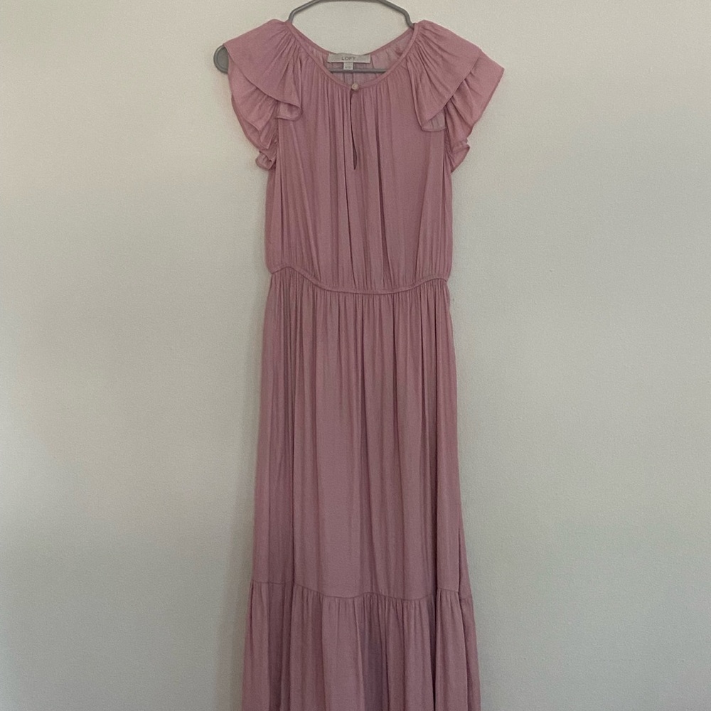 LOFT lightweight pink maxi dress